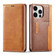 iPhone 14 Pro Max LC.IMEEKE LC-001 Color Matching Frosted Leather Phone Case - Brown