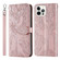 iPhone 14 Pro Max Life of Tree Embossing Pattern Leather Phone Case - Rose Gold