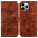 iPhone 14 Pro Max Lily Embossed Leather Phone Case - Brown