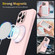 iPhone 14 Pro Max Liquid Silicone MagSafe Phone Case with Rotating Holder - Pink