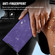 iPhone 14 Pro Max Magnetic Napa Texture Leather Phone Case with Holder - Purple
