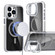 iPhone 14 Pro Max Magsafe Dual-Color Transparent Black Lens Holder Phone Case - Gray