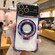 iPhone 14 Pro Max MagSafe Holder Shockproof TPU Phone Case with Lens Film - Purple