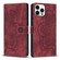 iPhone 14 Pro Max Mandala Embossed Retro Frosted Leather Phone Case - Red