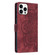 iPhone 14 Pro Max Mandala Embossed Retro Frosted Leather Phone Case - Red