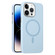 iPhone 14 Pro Max Metal Lens Frame Liquid Silicone MagSafe Phone Case - Sierra Blue