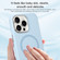 iPhone 14 Pro Max Metal Lens Frame Liquid Silicone MagSafe Phone Case - Sierra Blue