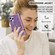 iPhone 14 Pro Max Multi-card Slots Laser Carving Glitter Zipper Leather Case - Purple