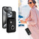 iPhone 14 Pro Max Organ Card Bag Ring Holder PU Phone Case with Lanyard - Black