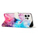iPhone 14 Pro Max Painted Marble Pattern Leather Phone Case - Pink Purple