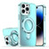 iPhone 14 Pro Max Plating Gradient Discolor MagSafe Holder Phone Case - Clear Blue