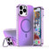 iPhone 14 Pro Max Plating Gradient Discolor MagSafe Phone Case with Holder - Purple