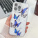 iPhone 14 Pro Max Plating Texture Butterfly TPU Phone Case with Glitter Lens Film - Blue Butterflies HU3