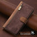 iPhone 14 Pro Max POLA Dual-color Zipper Wallet RFID Leather Phone Case - Burgundy Brown
