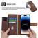 iPhone 14 Pro Max POLA Dual-color Zipper Wallet RFID Leather Phone Case - Burgundy Brown