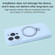 iPhone 14 Pro Max Precision Hole Liquid Silicone MagSafe Metal Ring Holder Phone Case - Cloud Blue