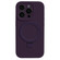 iPhone 14 Pro Max Precision Hole Liquid Silicone MagSafe Metal Ring Holder Phone Case - Dark Purple