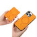 iPhone 14 Pro Max Retro Cross Leather Ring Side Insert Card Bag MagSafe Phone Case - Yellow