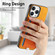 iPhone 14 Pro Max Retro Cross Leather Ring Side Insert Card Bag MagSafe Phone Case - Yellow