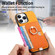 iPhone 14 Pro Max Retro Cross Leather Ring Side Insert Card Bag MagSafe Phone Case - Yellow