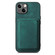 iPhone 14 Pro Max Retro Leather Card Bag Magnetic Phone Case - Green