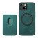 iPhone 14 Pro Max Retro Leather Card Bag Magnetic Phone Case - Green