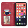 iPhone 14 Pro Max Retro Skin Feel Magnetic Flip Leather Phone Case - Red