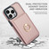 iPhone 14 Pro Max RFID Anti-theft Card Ring Holder Phone Case - Rose Gold