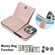 iPhone 14 Pro Max RFID Anti-theft Card Ring Holder Phone Case - Rose Gold
