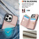 iPhone 14 Pro Max RFID Anti-theft Card Ring Holder Phone Case - Rose Gold