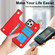 iPhone 14 Pro Max RFlD Anti-theft Double Buckle Ring Zipper Card Phone Case - Red