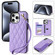 iPhone 14 Pro Max Rhombic Dual Buckle Card Slots Phone Case with Lanyard - Purple