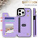 iPhone 14 Pro Max Rhombic Dual Buckle Card Slots Phone Case with Lanyard - Purple