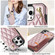 iPhone 14 Pro Max Rhombic Dual Buckle Card Slots Phone Case with Lanyard - Rose Gold
