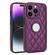 iPhone 14 Pro Max Rhombic Leather Back Cover Phone Case - Dark Purple
