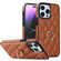 iPhone 14 Pro Max Rhombic PU Leather Phone Case with Ring Holder - Brown