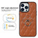 iPhone 14 Pro Max Rhombic PU Leather Phone Case with Ring Holder - Brown