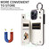 iPhone 14 Pro Max Rhombic Texture Card Bag Phone Case with Short Lanyard - White