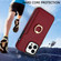 iPhone 14 Pro Max Ring Card Litchi Leather Back Phone Case - Red