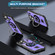 iPhone 14 Pro Max Ring Holder Carbon Fiber PC Hybrid TPU Phone Case - Purple