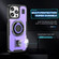 iPhone 14 Pro Max Ring Holder Carbon Fiber PC Hybrid TPU Phone Case - Purple