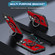iPhone 14 Pro Max Ring Holder Carbon Fiber PC Hybrid TPU Phone Case - Red