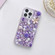 iPhone 14 Pro Max Rose Hand-set Diamond PC Phone Case - Purple