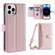 iPhone 14 Pro Max Sheep Texture Cross-body Zipper Wallet Leather Phone Case - Pink