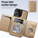 iPhone 14 Pro Max Shield Multi-functional MagSafe Card Bag Phone Case - Desert Gold