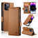 iPhone 14 Pro Max Side Buckle Magnetic Frosted Leather Phone Case - Brown