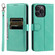 iPhone 14 Pro Max Simple 6-Card Wallet Leather Phone Case - Green