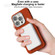 iPhone 14 Pro Max Skin Feel Fine Leather Texture Metal Lens Frame MagSafe Phone Case - Deep Purple