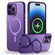 iPhone 14 Pro Max Skin Feel MagSafe Shockproof Protective Phone Case with Holder - Purple