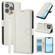 iPhone 14 Pro Max Skin Feel Pure Color Card Slots Leather Phone Case with Dual Lanyard - White